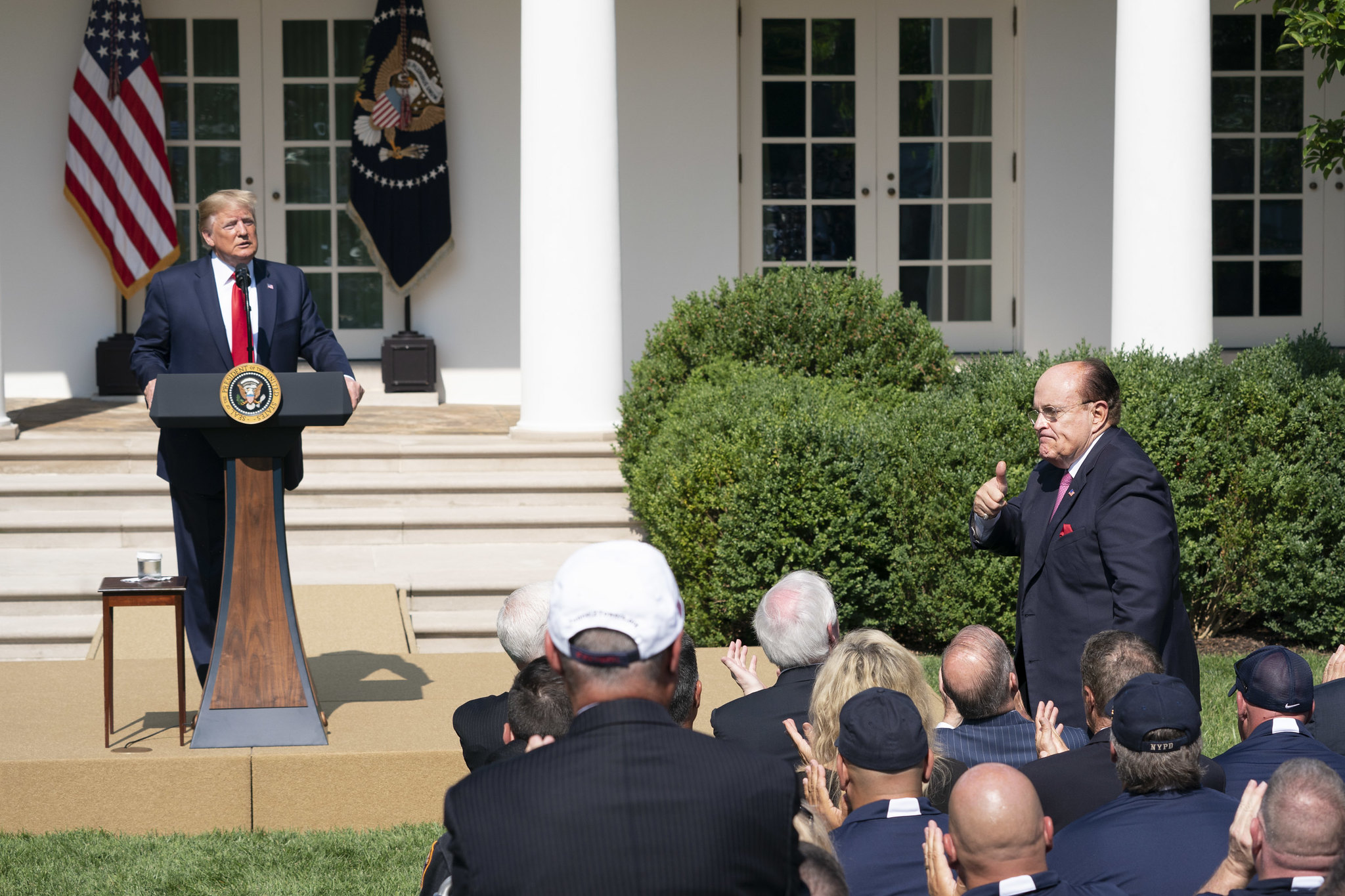 President Trump andformer New York City Mayor Rudy Giuliani. President Trump andformer New York City Mayor Rudy Giuliani.