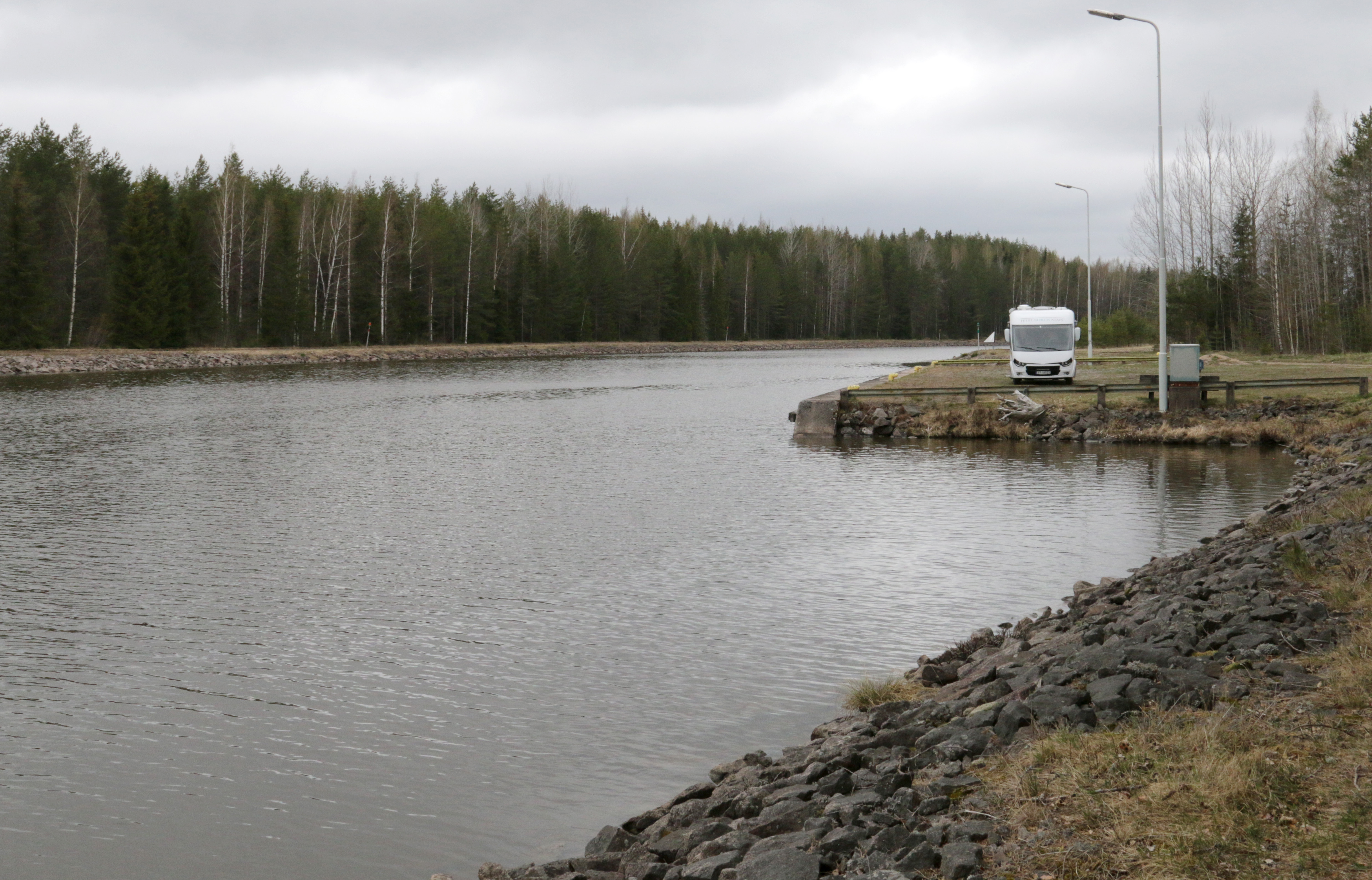 High North Tour at the Saimaa Canal The High North Tour 2022 Mobile Office Van at the Saimaa Canal.