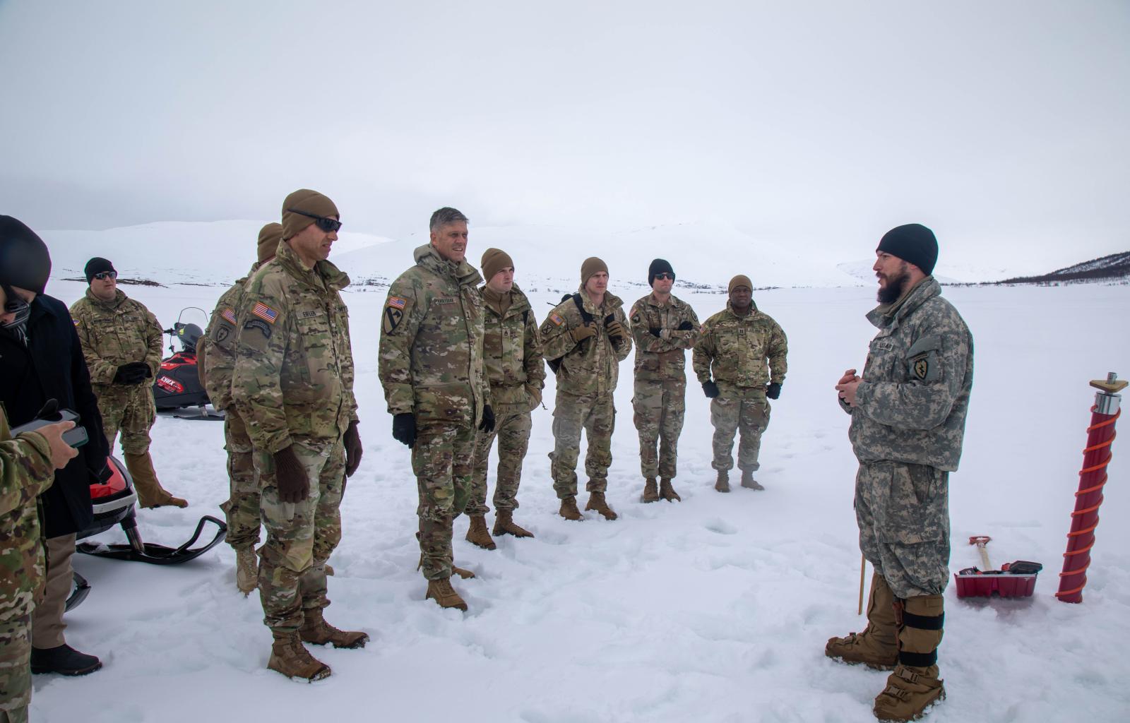 An estimated 2,100 hockey fans turned out to see the 22nd Annual Army vs.  Air Force hockey game Saturday, Nov. 5, at the Carlson Center in Fairbanks,  Alaska. The Army team, made