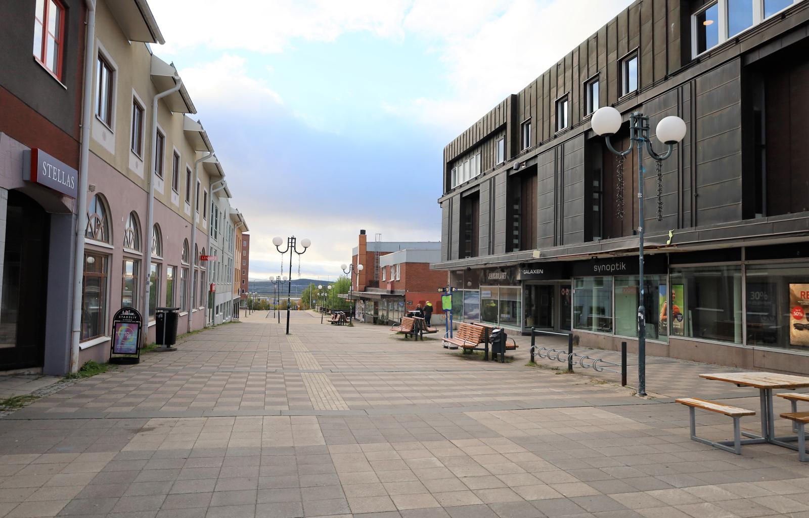 One of the old shopping streets in Kiruna 