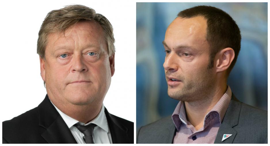 Fiskeriminister Harald Tom Nesvik (FrP - t.v.) ser ingen grunn til å sette i gang gransking av forholdet SVs Torgeir Knag Fylkesnes karakteriserer som "en potensiell korrupsjonssak". (Foto: Knut Neerland, Inviso Næring og Magnus Fröderberg, norden.org)