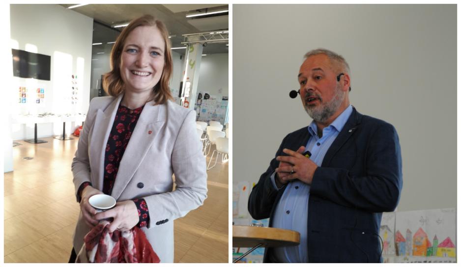 CEO Frode Nilsen of LNS suggests an approximate North Sea model to finance new mining projects. – These are national, not local, resources, Nilsen says. Mayor Ida Pinnerød (Labour) of Bodø concurs. (Photo: Arne F. Finne) // Konsernsjefen i LNS, Frode Nilsen, foreslår en tilnærmet Nordsjømodell for å finansiere nye gruveprosjekter. - Det er nasjonale, ikke lokale, ressurser, sier Nilsen, og får støtte fra Arbeiderpartiets Ida M. Pinnerød, ordfører i Bodø. (Foto: Arne F. Finne).