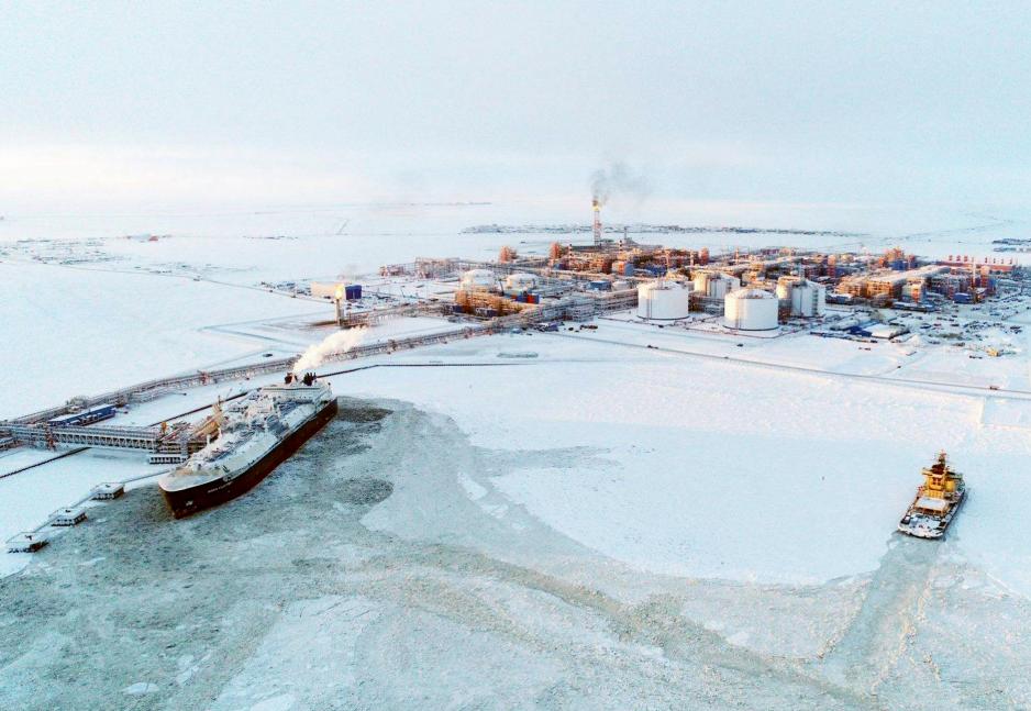 LNG carrier docked at Novatek’s Yamal LNG facility.