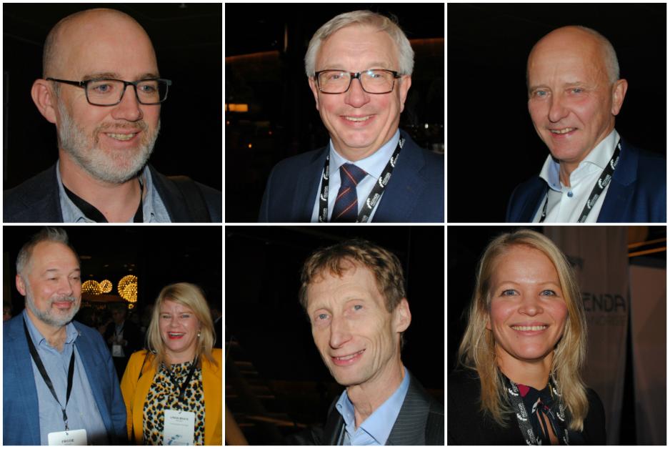 Konferansedeltagerne er i hovedsak godt fornøyd med utbyttet av Agenda Nord-Norge. Øverst fra venstre: Ronny Brunvoll, Karl Eirik Schjøtt-Pedersen, Brynjar Forbergskog, Frode Nilsen og Linda Beate Randal, Gunnar Skjellvik og nede til høyre, Malin Johansen. (Foto: Arne F. Finne)