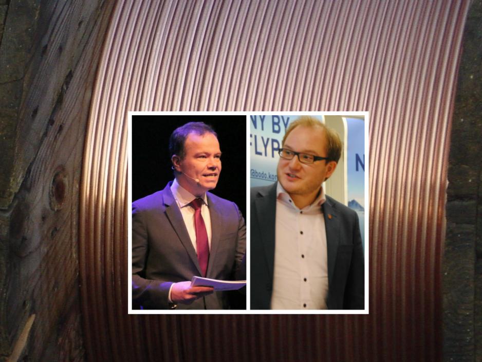 Utvinning av mineraler, som kobber, en en absolutt forutsetning for å kunne gjennomføre noe grønt skifte. Tomas Norvoll (t.v.) og Daniel Bjarmann-Simonsen er enige om at det må en ny tilnærming og kraft til for å komme fra ord til handling i norsk mineral- og gruvepolitikk. (Foto: Giovanni Dallorto, via Wikimedia Commons, Trond Erlsen Willassen, NFK og Arne F. Finne. Montasje HNN).