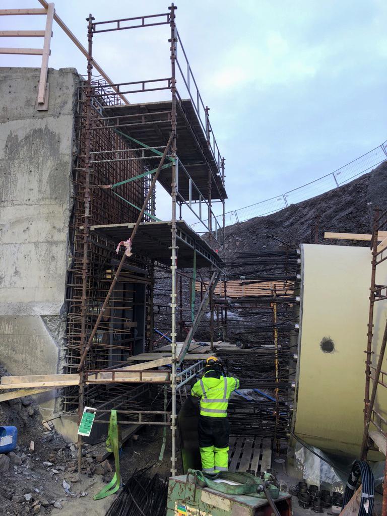 Statsbygg har bygget en vanntett betongtunell fra overflaten og inn til selve hvelvet. (Foto: Statsbygg).