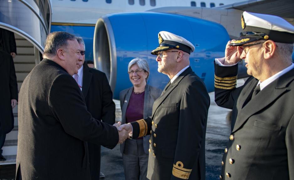 Michael Pompeo arrives at Keflavik Air Base Michael Pompeo arrives at Keflavik Air Base
