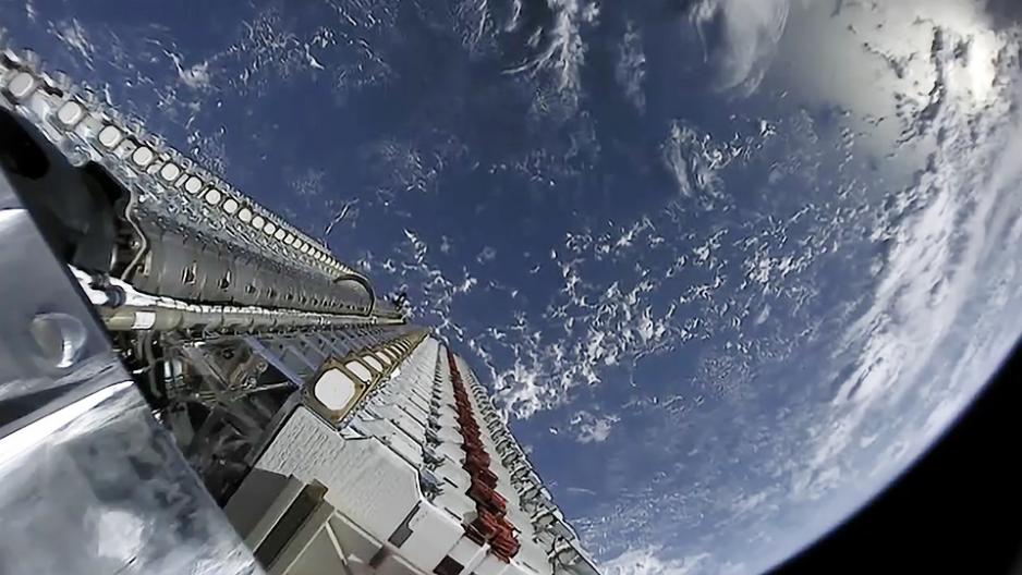 SpaceX’s Starlink satellites released in orbit. (Source: Courtesy of SpaceX) Starlink