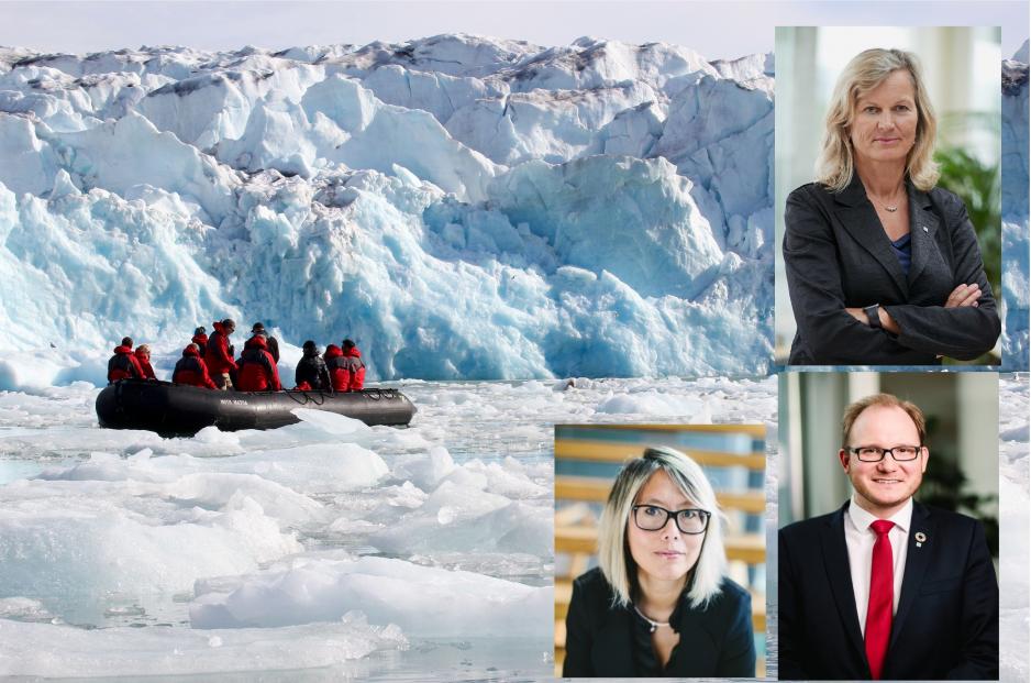 NHO: Direktør for NHO reiseliv, Kristin Krohn Devold, regiondirektør NHO Norldand, Daniel Bjarmann-Simonsen og direktør NHO Arktis, Målfrid Baik. NHO: Direktør for NHO reiseliv, Kristin Krohn Devold, regiondirektør NHO Norldand, Daniel Bjarmann-Simonsen og direktør NHO Arktis, Målfrid Baik.