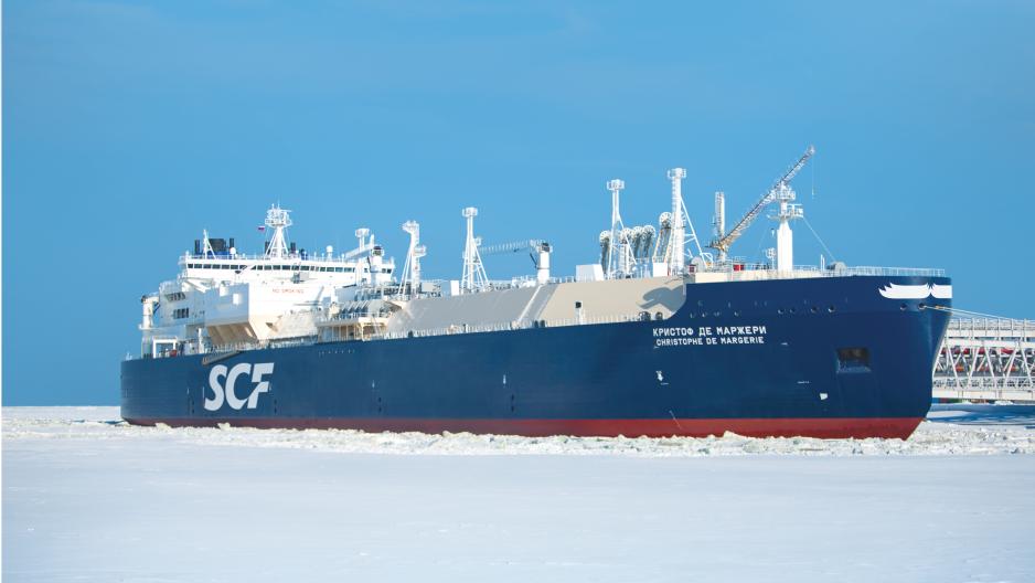 Sovcomflot’s Christophe de Margerie, the first Arc7 LNG carrier ever built. (Source: Courtesy of Sovcomflot) Sovcomflot’s Christophe de Margerie