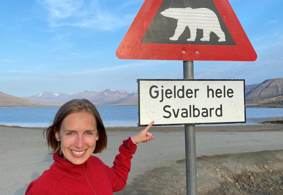 Næringsminister Iselin Nybø på Svalbard. Foto: NFD Næringsminister Iselin Nybø på Svalbard. Foto: NFD