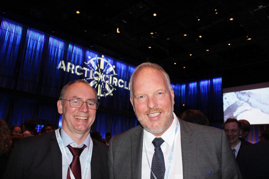 Kjell Stokvik og Erlend Bullvåg på Arctic Circle 2019. (Foto: Trine Jonassen)