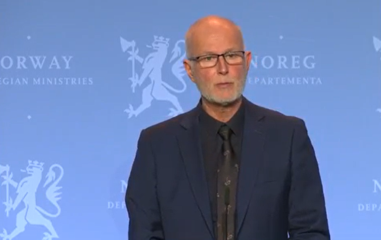 Bjørn Guldvog på Regjeringens pressekonferanse 24. januar 2021.