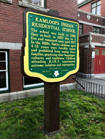 Stop of Interest sign, Kamloops Indian Residential School.