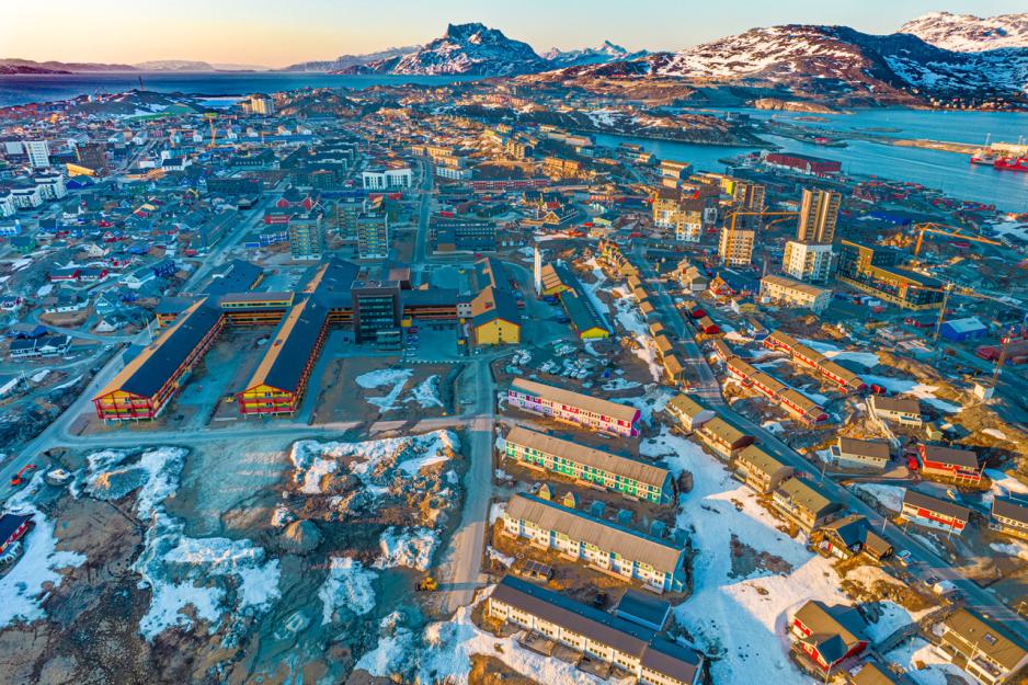 Drone image of Nuuk. Drone image of Nuuk.
