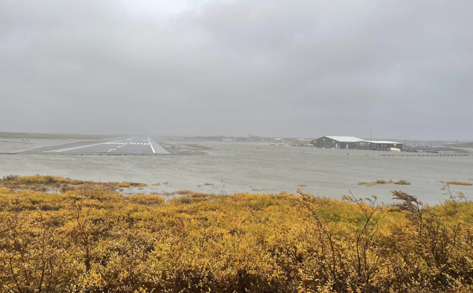 Nome runway and airport facilities were impacted by the flooding. (Source: With permission by Jeremy Perkins) nome airport