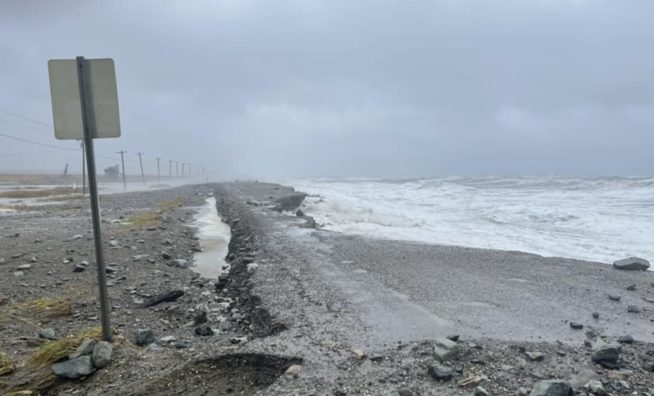 Nome-Council highway and other coastal roads experienced significant damage. (Source: With permission by Jeremy Perkins) Nome-Council highway