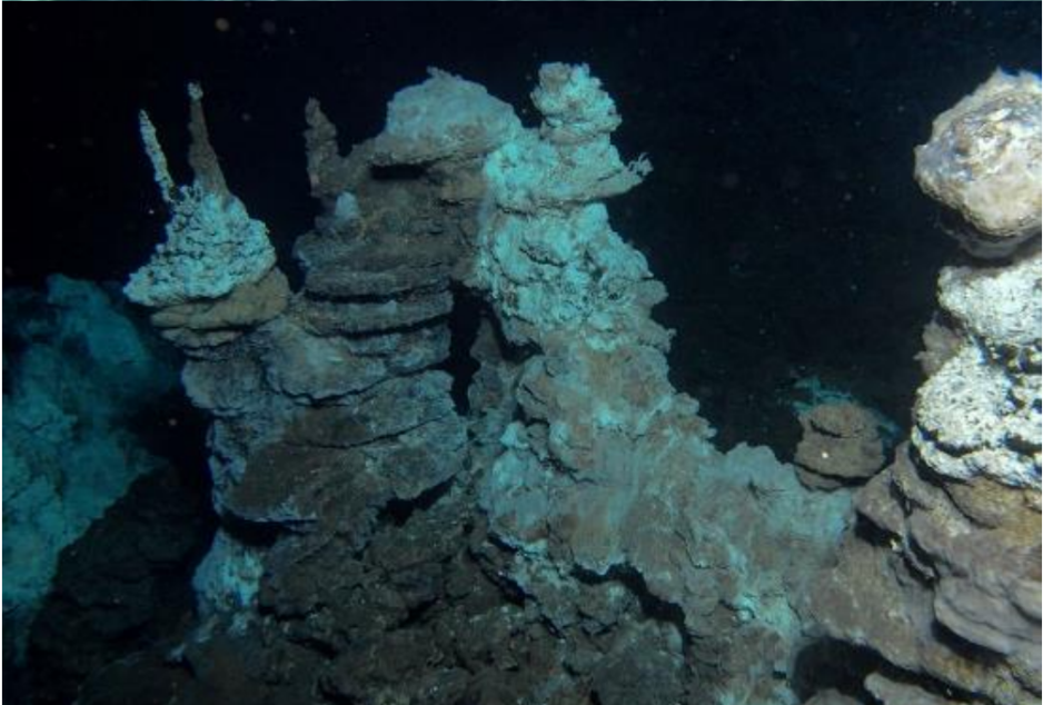 To typer mineralavsetninger - skorper og sulfider - antas å være aktuelle for mineralutvinning på havbunnen i Arktis. (Foto: Universitetet i Bergen) Havbunnen i Arktis