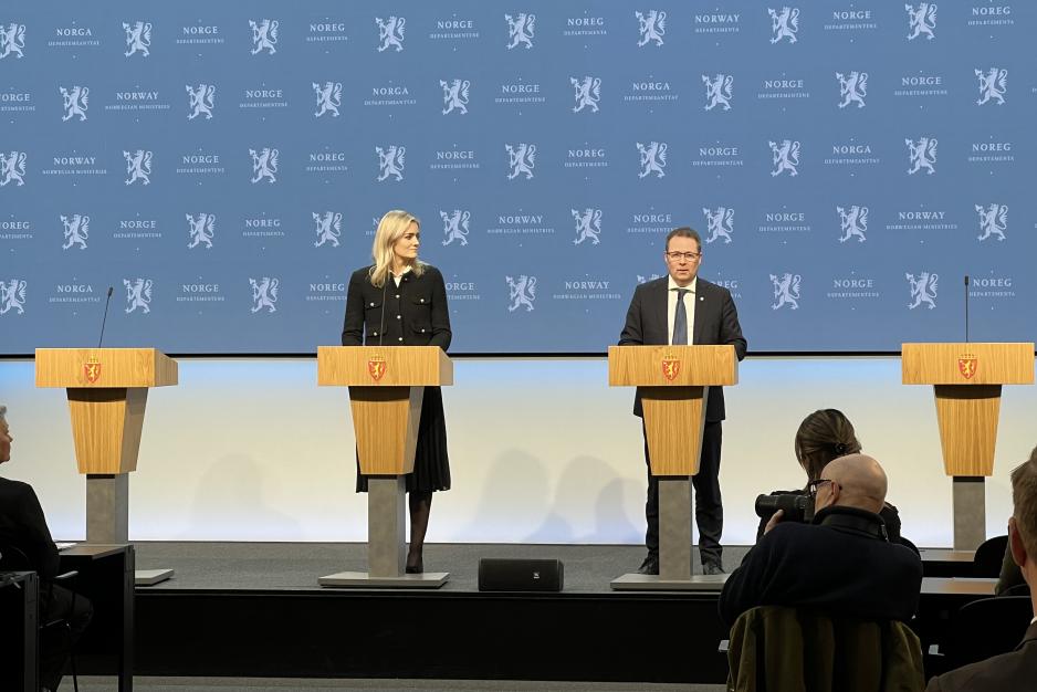 Justisminister Emilie Enger Mehl og forsvarsminister Bjørn Arild Gram Justisminister Emilie Enger Mehl og forsvarsminister Bjørn Arild Gram