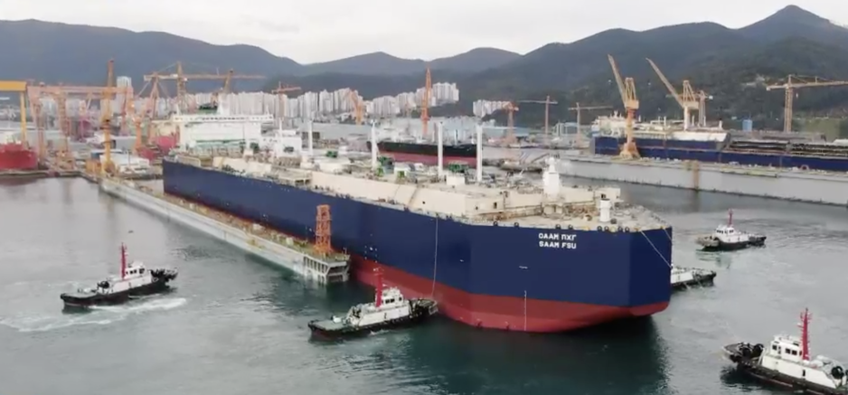 Saam FSU (СААМ ПХГ) (Hull 2512/IMO: 9915090) at DSME Okpo shipyard. (Source: HNN Industry Source) Saam Daewoo Shipbuilding & Marine Engineering