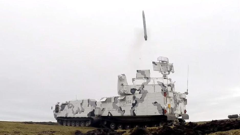 The Arctic Tor-M2DT air defense missile systems firing a missile. (Source: Russian Ministry of Defense) Tor-M2DT
