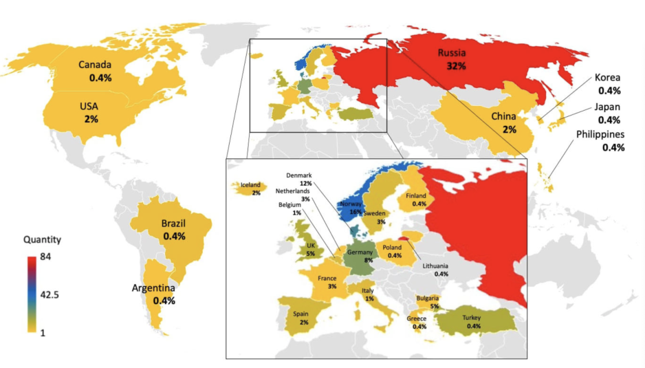 Origin of items depicted in a map. (Source: Anna Natalie Meyer, Birgit Lutz, and Melanie Bergmann) trash map