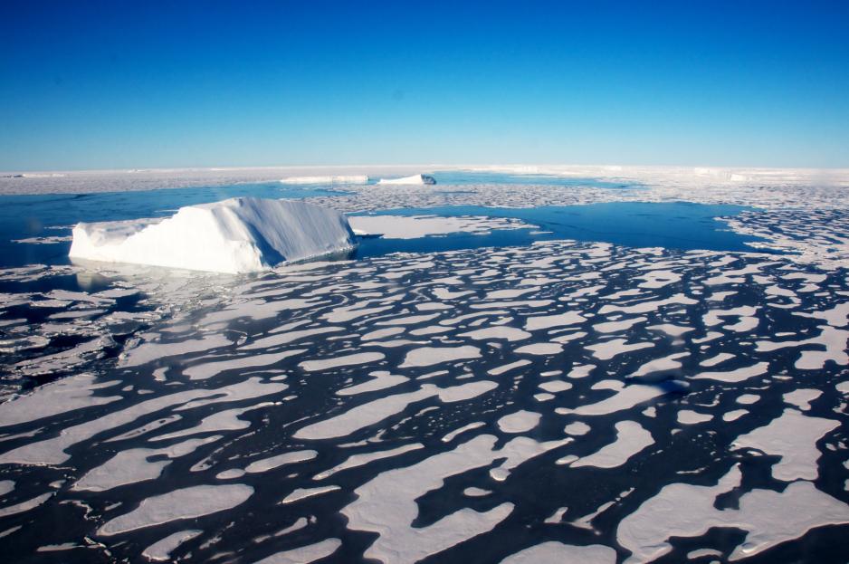 ice in the Fram Strait east of Greenland