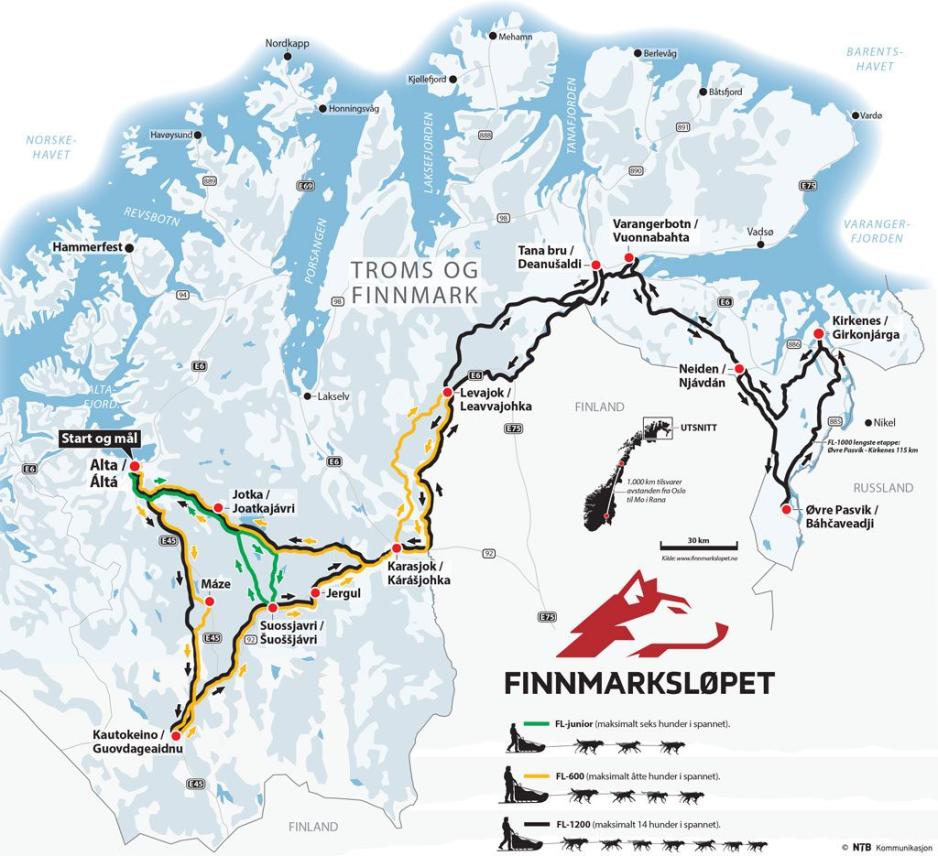 Finnmarksløpet kart