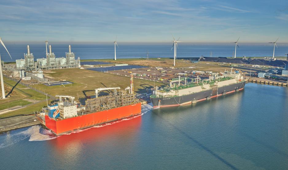 The Netherland’s new floating LNG terminal, Eems Energy Terminal (EET), in Eemshaven. (Source: EET) Eems EnergyTerminal nov 2022