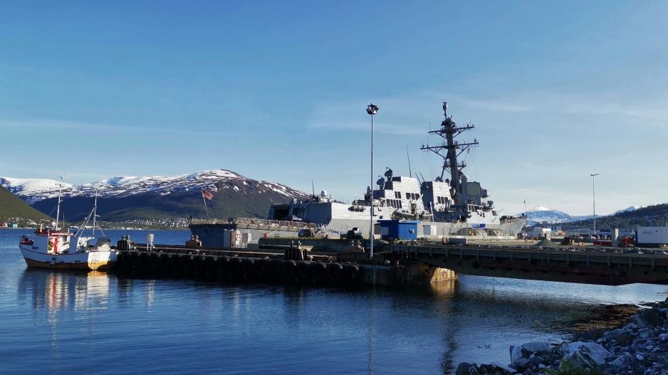 Photo gallery: The Arleigh Burke-class destroyer USS Thomas Hudner docked in Tromsø Saturday afternoon. (Photo: Astri Edvardsen) >
