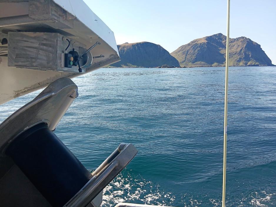 Fra blåkveitefisket utenfor Lofoten. Ute på fiskefeltene setter de to båtene Meholmen og Øyviking ut garn på cirka 600 meters dybde. Med 40 garn i én lenke kan det ta tre-fire timer å dra opp alt sammen. (Foto: Ole-Martin Hansen). Fra blåkveitefisket