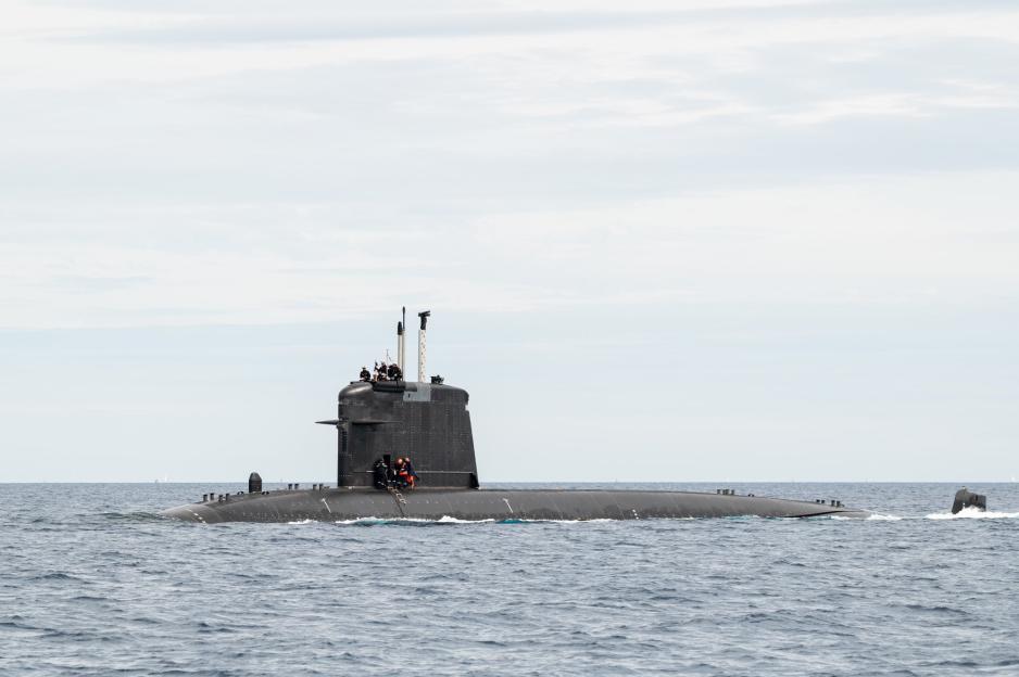 En fransk atomubåt ligger nå til kai ved Grøtsund havn i Tromsø. Illustrasjonsbilde av den reaktordrevne angrepsubåten Perle. (Foto: Den franske marinen)