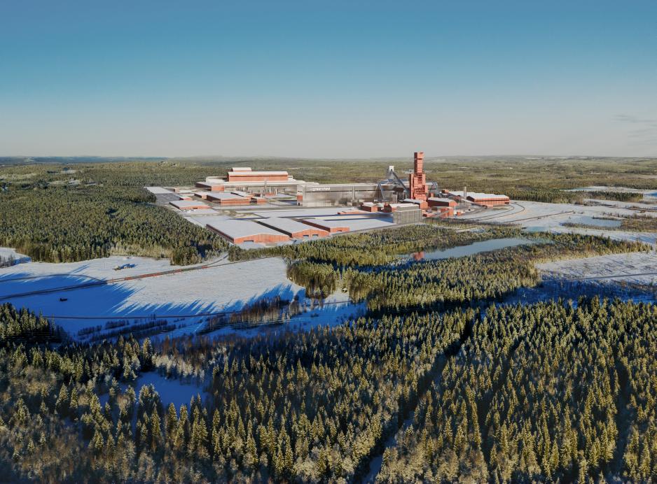 Illustrasjon av stålverket i Boden Illustrasjon av stålverket i Boden