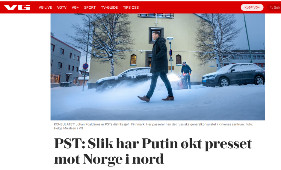 Faksimile fra VG. Skjermbilde VG PST