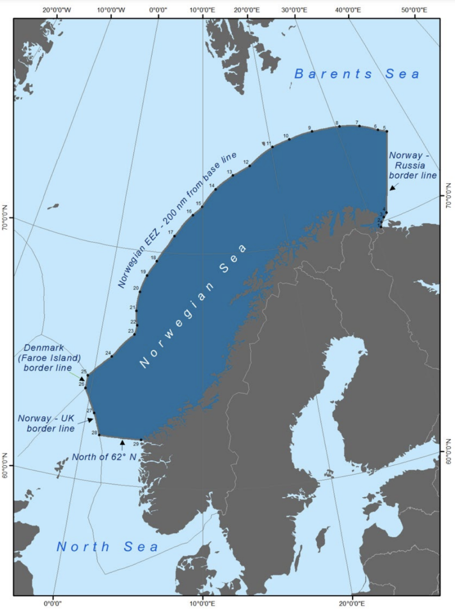 Map showing the proposed Norwegian emission control areas (ECA) above 62 degrees north. (Source: IMO) norway ECA.