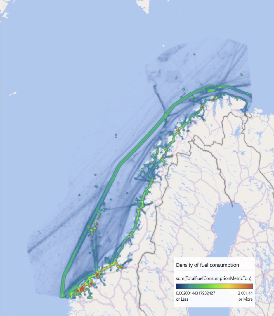 Map showing the two main shipping corridors in Norway’s northern waters. (Source: IMO) norway shipping traffic.
