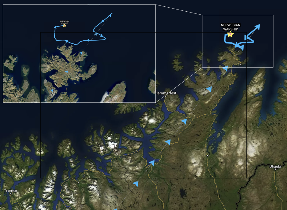 HNN Nordkapp North Cape Patrol NATO US Destroyers AIS track