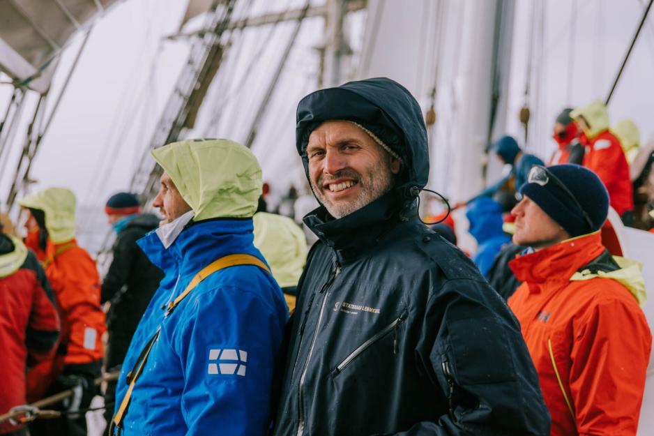 Haakon Vatle, direktør for Stiftelsen Statsraad Lehmkuhl og leder for One Ocean Expedition. (Foto: Hanna Thevik) Haakon Vatle, direktør for Stiftelsen Statsraad Lehmkuhl og leder for One Ocean Expedition. (Foto: Hanna Thevik)