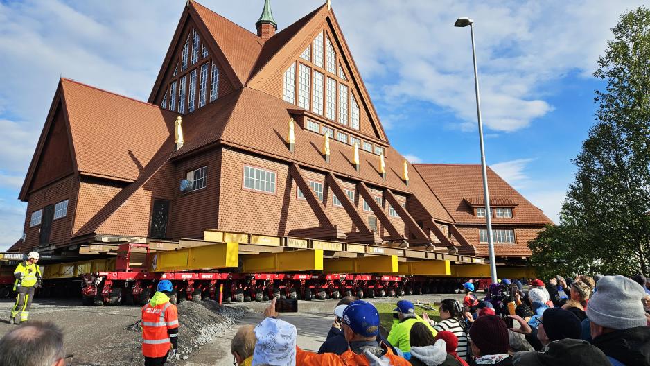 Kiruna kirke klar til flytting. Kiruna kirke