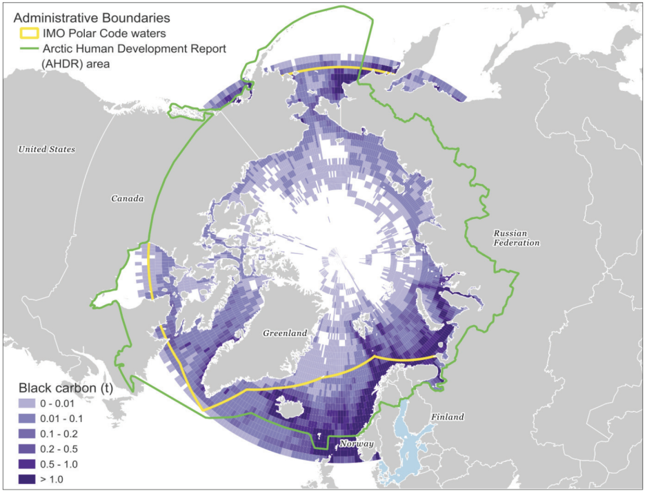 Black carbon emissions across the Geographic Arctic in 2021 Black carbon emissions across the Geographic Arctic in 2021