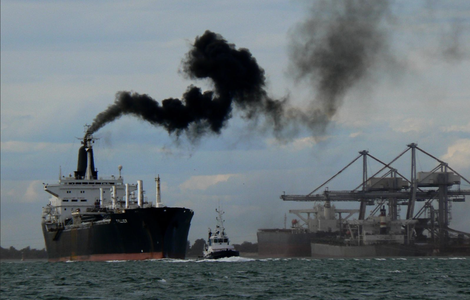 Cargo shipping leaving port Cargo shipping leaving port