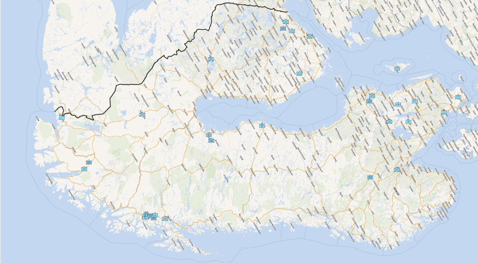 Norge, Sverige og Finland som et grensefritt landskap med vesentlige veiforbindelser og landstyrker. (Kart: Hæren) Norge, Sverige og Finland som et grensefritt landskap med vesentlige veiforbindelser og landstyrker. (Kart: Hæren)