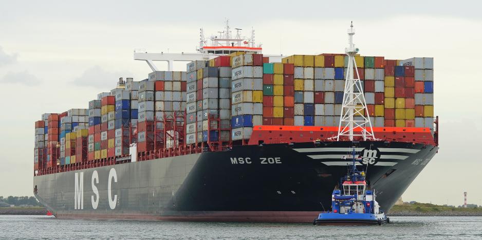 Containership MSC Zoe in 2015. (Source: Kees Torn via Wikimedia) Containership MSC Zoe