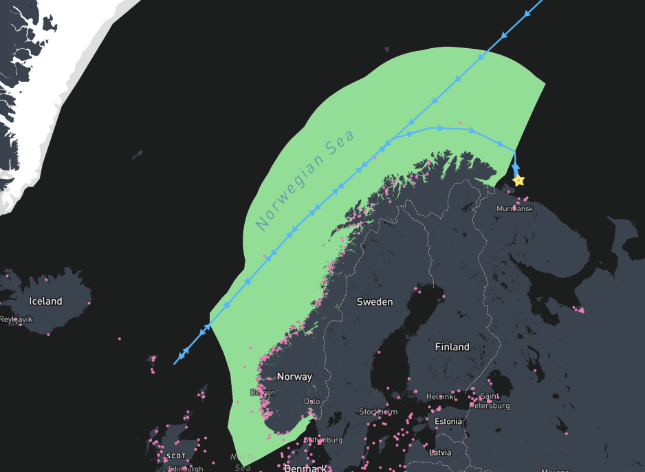 Zarya in Norwegian EEZ