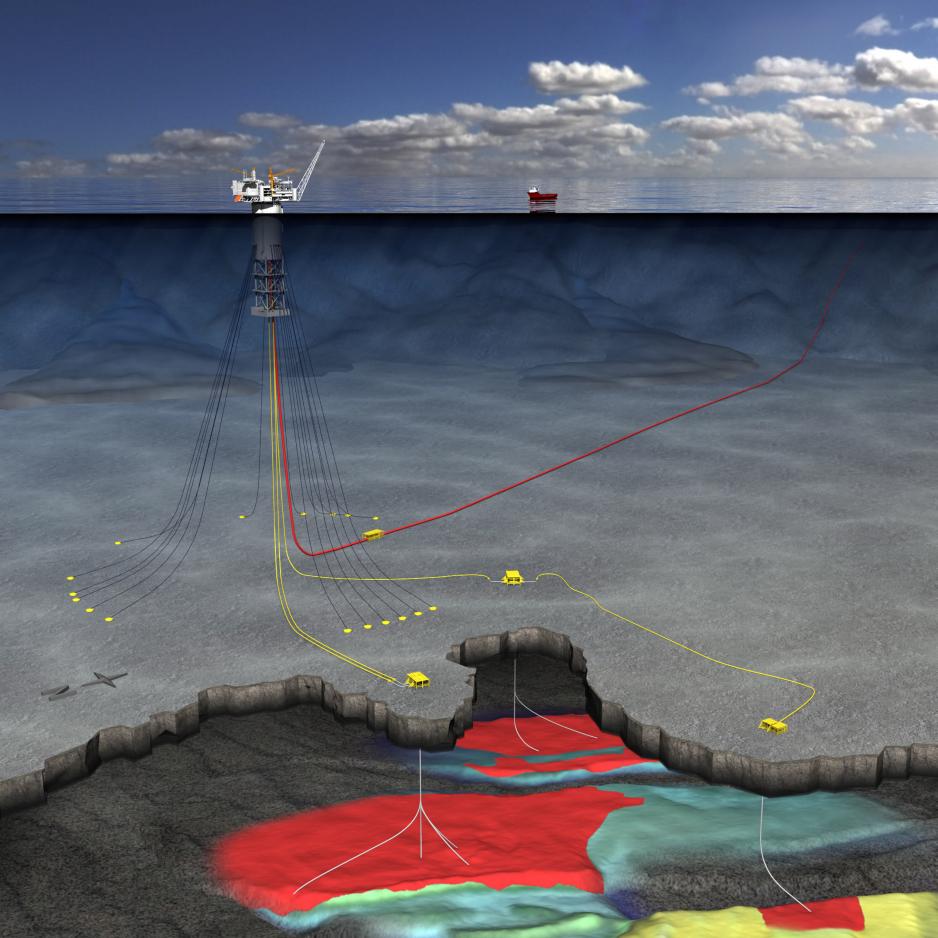 Det er store forhåpninger til Aasta Hansteen som skal stå klart i 2017. Illustrasjon: Statoil ASA