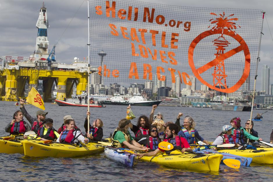 Boringen utenfor Alaska møtte stor motstand fra miljøvernere. (Foto: Karen Ducey/Getty Images)