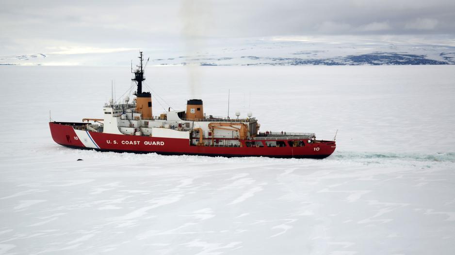 The Coast Guard Cutter Polar Star in ice near the coast of Ross Island, Antarctica on Jan. 16, 2017 (Credit: U.S. Coast Guard photo by Chief Petty Officer David Mosley) The Coast Guard Cutter Polar Star in ice near the coast of Ross Island, Antarctica on Jan. 16, 2017 (Credit: U.S. Coast Guard photo by Chief Petty Officer David Mosley)