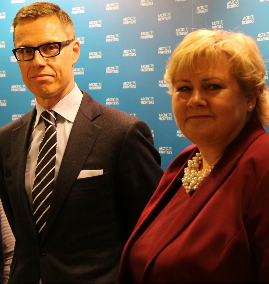 Finlands statsminister, Alexander Stubb, er mer positiv til felles strategier i skandinavisk Arktis enn Erna Solberg tilsynelatende er. (Foto: Linda Storholm).