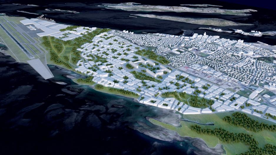 The future city, as it has been envisioned up until 2055. City development has excellent conditions in the old airport areas.