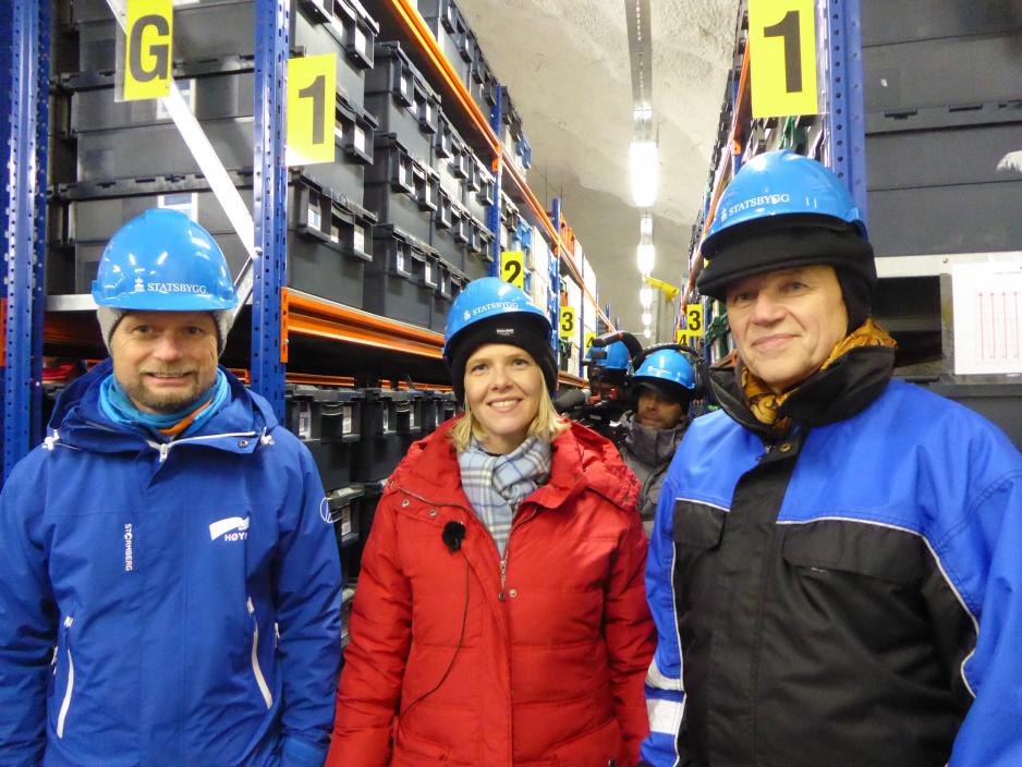 Helse- og omsorgsminister Bent Høie, landbruks- og matminister Sylvi Listhaug og EU-kommissær for helse og mattrygghet Vytenis Andriukaitis